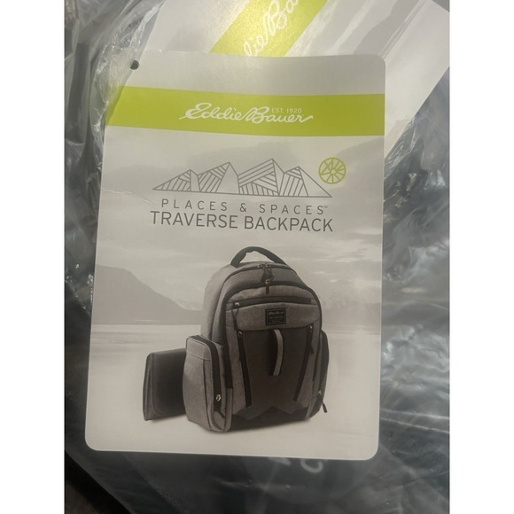 Eddie Bauer Places & Spaces Bridgeport Diaper Bag Backpack- Grey - Picture 1 of 7
